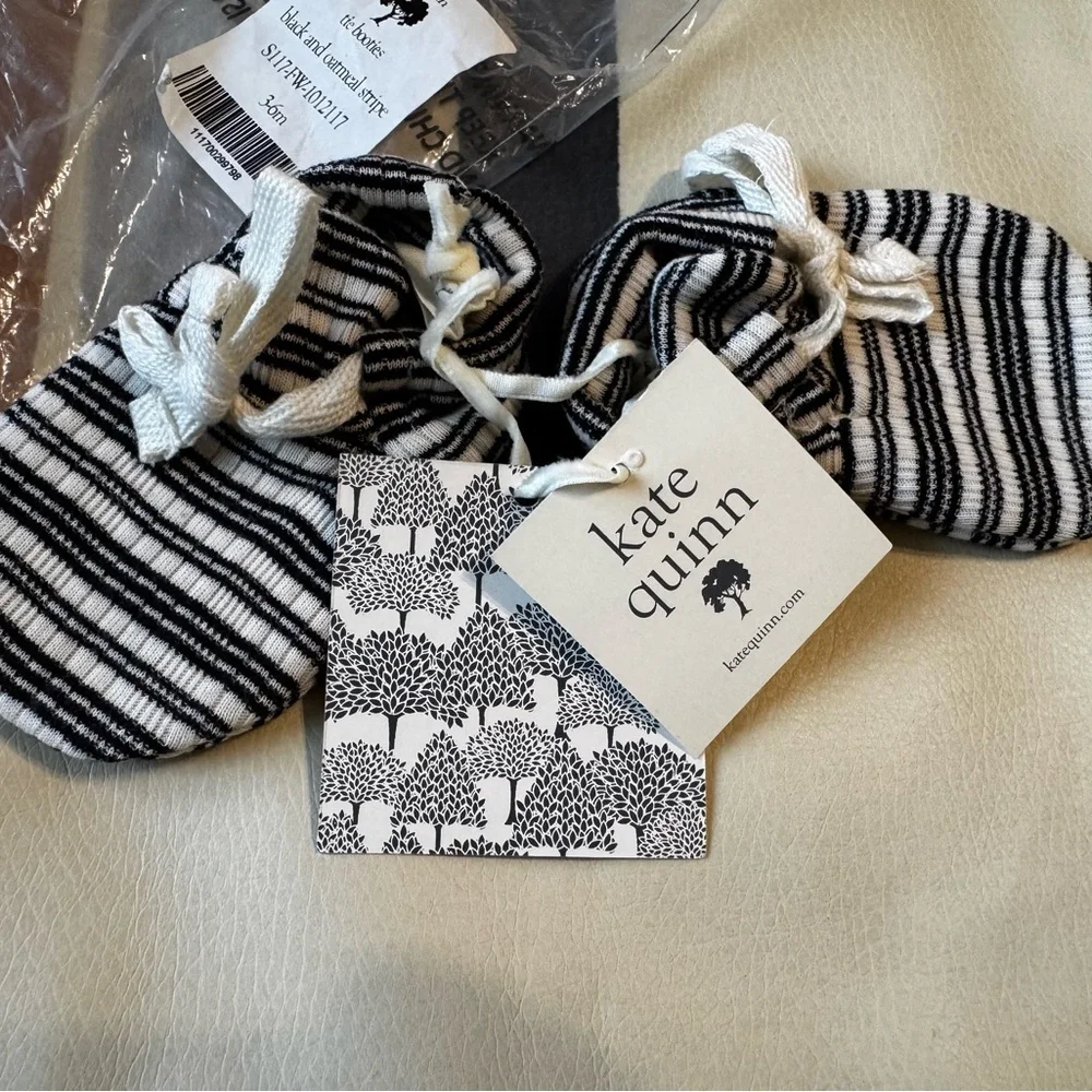 Kate Quinn Dinosaur Striped Baby Booties